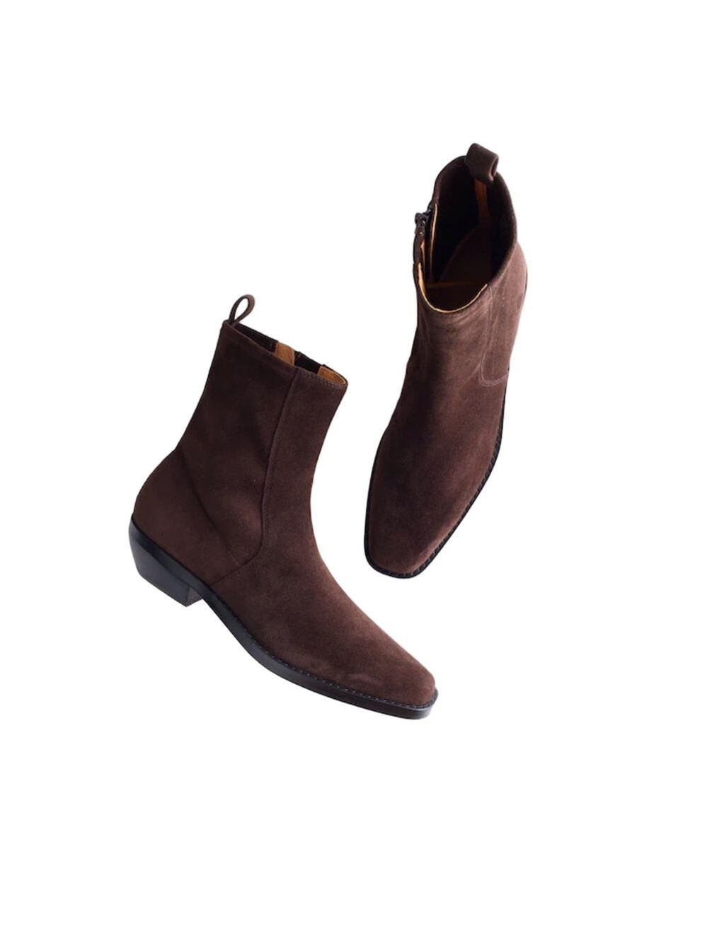 Madewell The Idris Ankle Boot Brown Suede Western Sz 7  NWOB